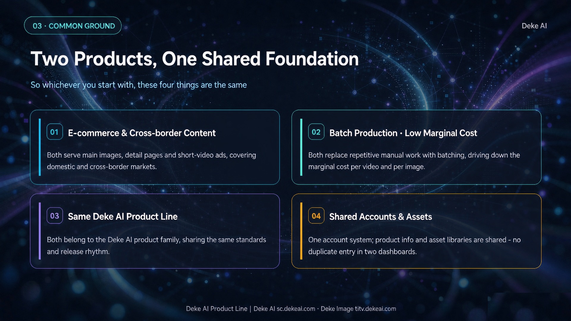 Two Products, One Shared Foundation（相同之处）